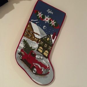 Lands end needle point personalized Tyler Christmas stocking
